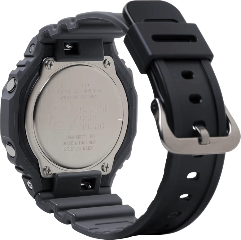 卡西欧,G-SHOCK 45.40毫米,45.40毫米,碳纤维,生物基,合成树脂,双色,炭火红,渐变色,石英,倒计时,计时,月历,星期历,矿物水晶,八角形,GA2100FL,GA2100FL-8A