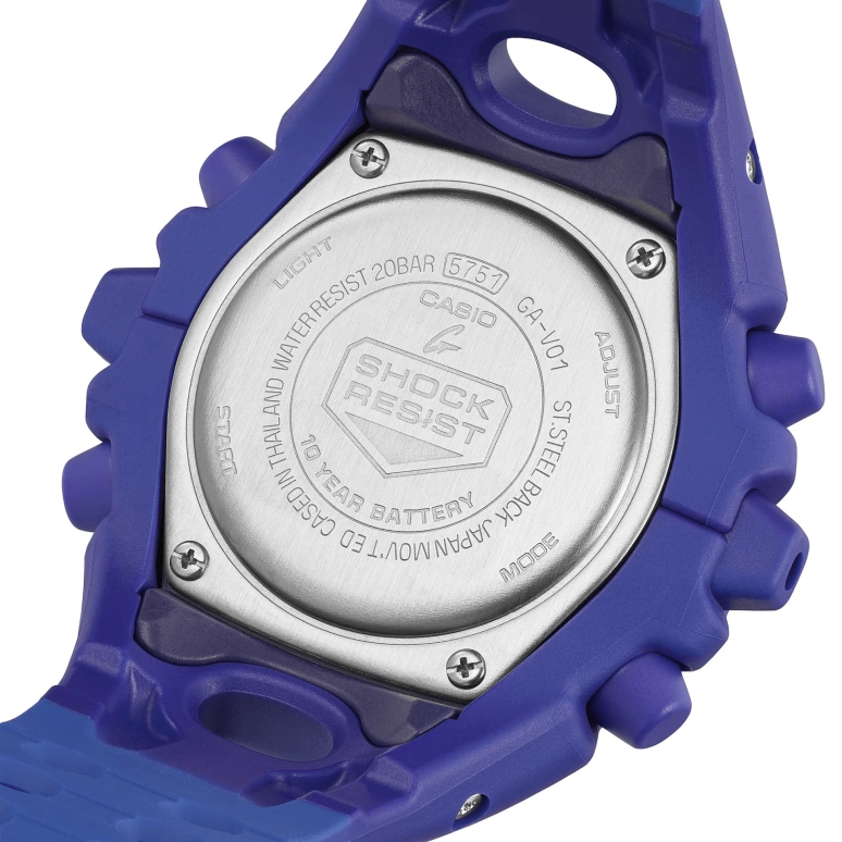 卡西欧,G-SHOCK 49.10x58.20毫米,49.10x58.20毫米,合成树脂,紫色,石英,倒计时,计时,月历,星期历,矿物水晶,圆形,GAV01,GAV01-2A