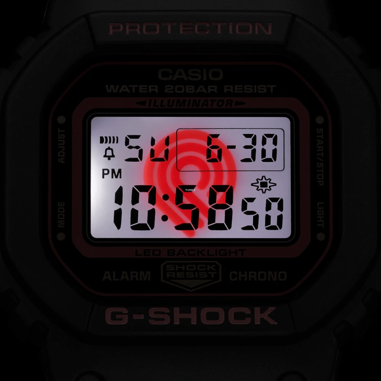卡西欧,G-SHOCK 48.90x42.80毫米,48.90x42.80毫米,合成树脂,黑色,黄色,红色,石英,倒计时,计时,月历,星期历,矿物水晶,方形,DW5600KH,DW5600KH-1