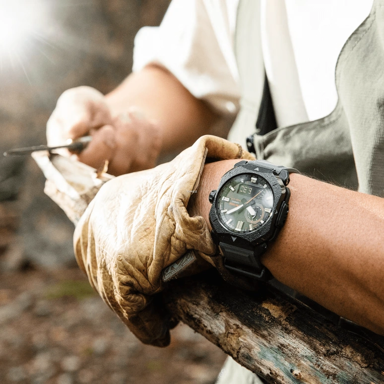 卡西欧,PROTREK 49.60x44.80毫米,49.60x44.80毫米,生物基,不锈钢,黑色,石英,倒计时,计时,月历,星期历,树脂,玻璃,八角形,PRW6900BF,PRW6900BF-1