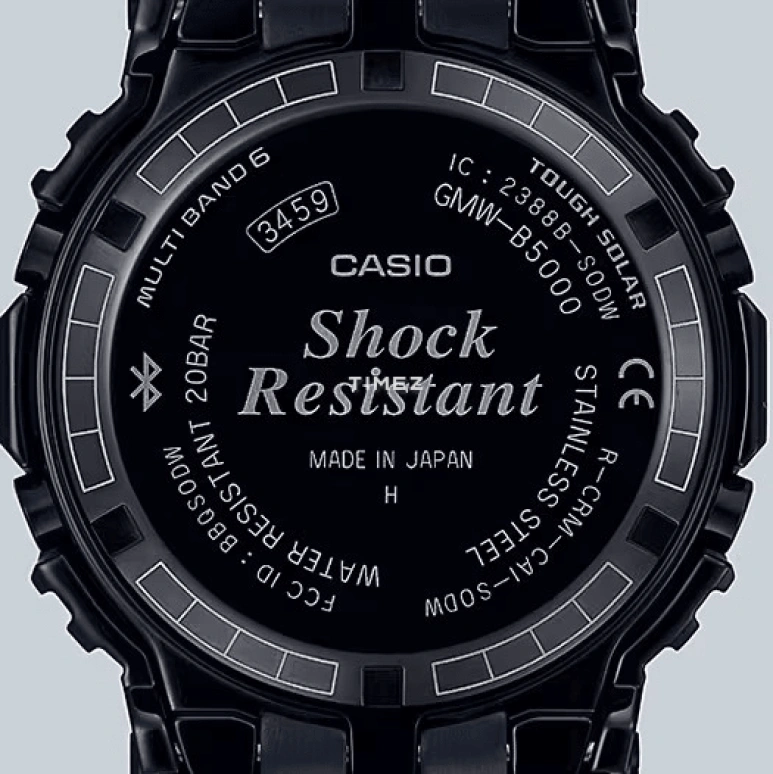 卡西欧,G-SHOCK 49.30x43.20毫米,49.30x43.20毫米,不锈钢,黑色,石英,倒计时,计时,月历,星期历,矿物水晶,方形,GMWB5000CS,GMWB5000CS-1