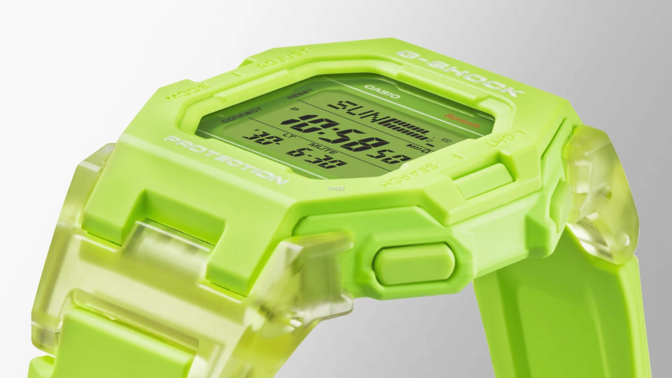 卡西欧,G-SHOCK 46.30x41.50毫米,46.30x41.50毫米,合成树脂,绿色,石英,倒计时,计时,年历,月历,矿物水晶,方形,GDB500S,GDB500S-3