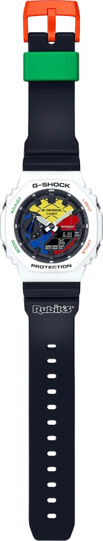 卡西欧,G-SHOCK 48.50x45.40毫米,48.50x45.40毫米,碳纤维,合成树脂,多色,石英,倒计时,计时,月历,星期历,矿物水晶,八角形,GAE2100RC,GAE2100RC-1A
