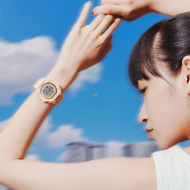卡西欧,G-SHOCK 43.80毫米,43.80毫米,生物基,合成树脂,粉色,石英,倒计时,计时,年历,月历,矿物水晶,八角形,GMDB300,GMDB300-4
