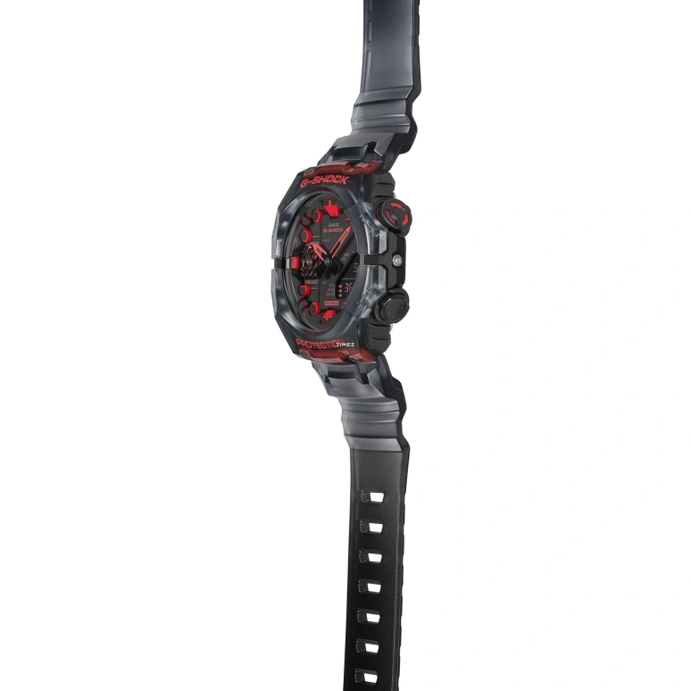 卡西欧,G-SHOCK 42.50x46毫米,42.50x46毫米,合成树脂,碳纤维,黑色,石英,倒计时,计时,月历,星期历,矿物水晶,圆形,GAB001G,GAB001G-1A