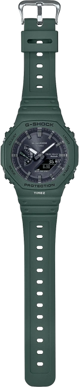 卡西欧,G-SHOCK 48.50x45.40毫米,48.50x45.40毫米,合成树脂,碳纤维,黑色,石英,倒计时,计时,月历,星期历,矿物水晶,圆形,GAB2100,GAB2100-3A