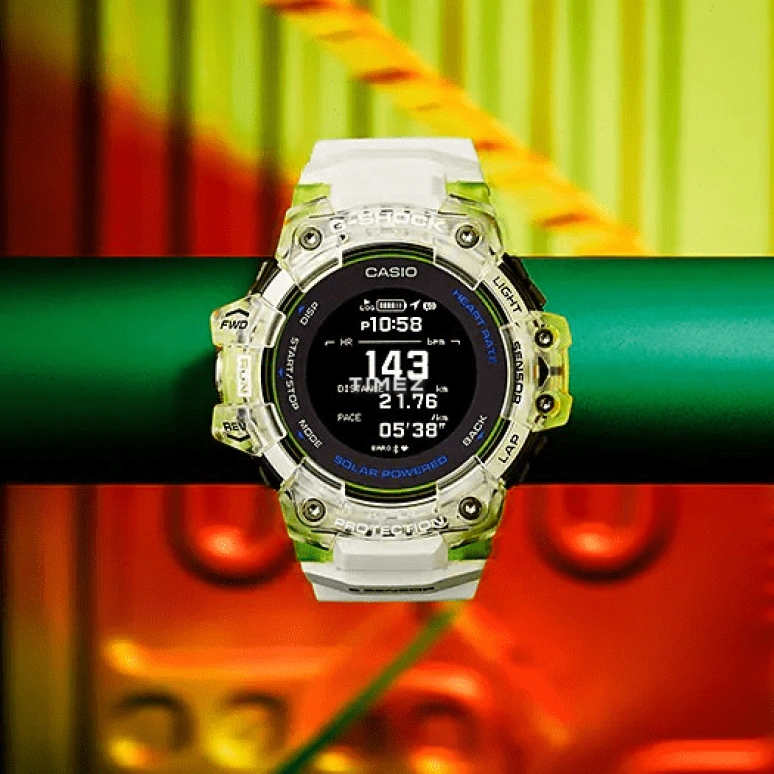 卡西欧,G-SHOCK 55毫米,55毫米,合成树脂,黑色,处理器,倒计时,计时,月历,星期历,矿物水晶,圆形,GBDH1000,GBDH1000-7A9