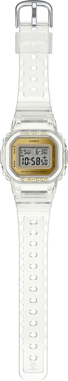 卡西欧,G-SHOCK 45.70x40.50毫米,45.70x40.50毫米,合成树脂,黄金色,灰色,石英,倒计时,计时,月历,星期历,矿物水晶,方形,GMDS5600SG,GMDS5600SG-7