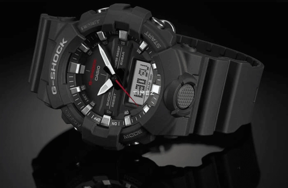 卡西欧,G-SHOCK 48.60毫米,48.60毫米,合成树脂,黑色,石英,倒计时,计时,月历,星期历,矿物水晶,圆形,GA800,GA800-1A