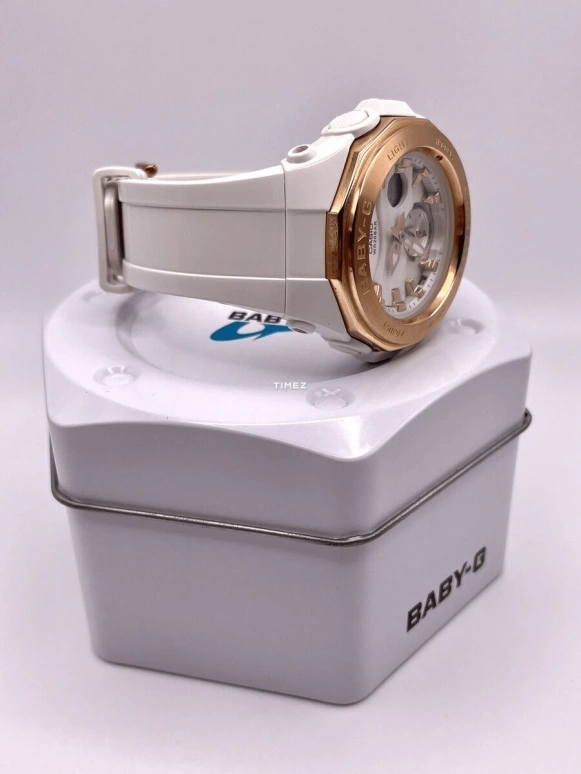 卡西欧,BABY-G ,塑料,白色,石英,白色,玫瑰金色,BGA,BGA-220G-7