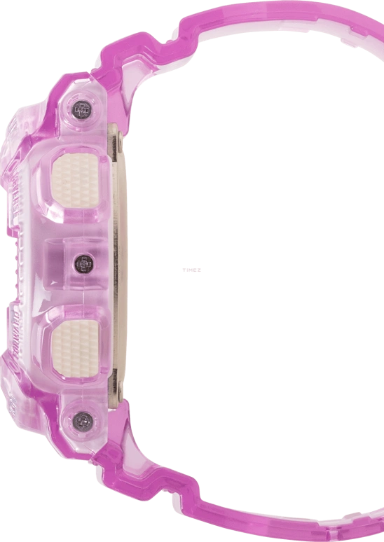 卡西欧,G-SHOCK 49x45.90毫米,49x45.90毫米,合成树脂,粉红色,灰色,石英,倒计时,计时,月历,星期历,矿物水晶,圆形,GMAS110VW,GMAS110VW-4A