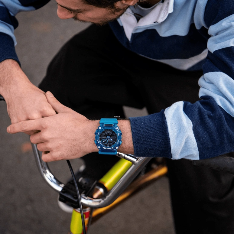 卡西欧,G-SHOCK 49.50毫米,49.50毫米,合成树脂,黑色,石英,倒计时,计时,月历,星期历,矿物水晶,圆形,GA900SKL,GA900SKL-2A