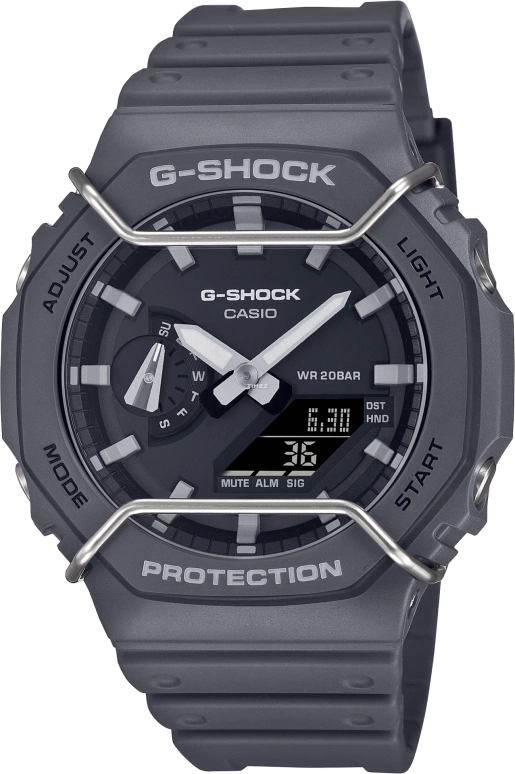 卡西欧,G-SHOCK 48.50x45.40毫米,48.50x45.40毫米,碳纤维,合成树脂,黑色,石英,倒计时,计时,月历,星期历,矿物水晶,八角形,GA2100PTS,GA2100PTS-8A