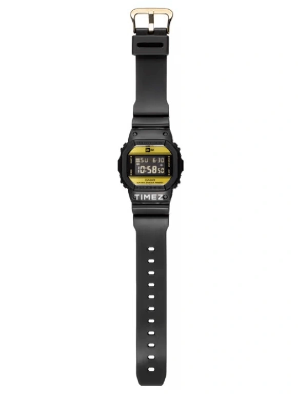 卡西欧,G-SHOCK 48.90x42.80毫米,48.90x42.80毫米,合成树脂,黑色,黄金色,石英,倒计时,计时,月历,星期历,矿物水晶,方形,DW5600NE,DW5600NE-1
