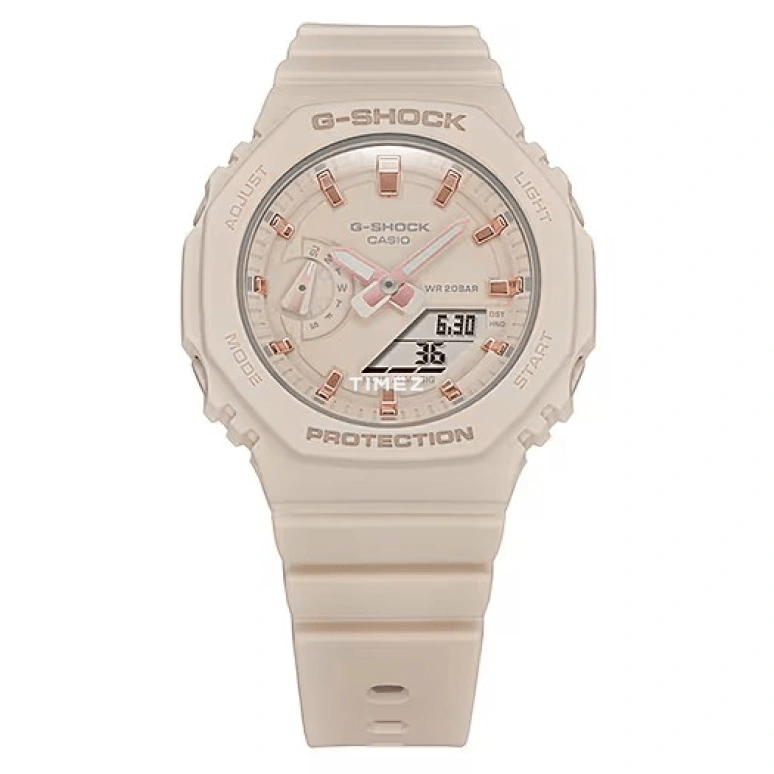 卡西欧,G-SHOCK 42.90毫米,42.90毫米,碳纤维,合成树脂,粉色,石英,倒计时,计时,月历,星期历,矿物水晶,八角形,GMAS2100,GMAS2100-4A