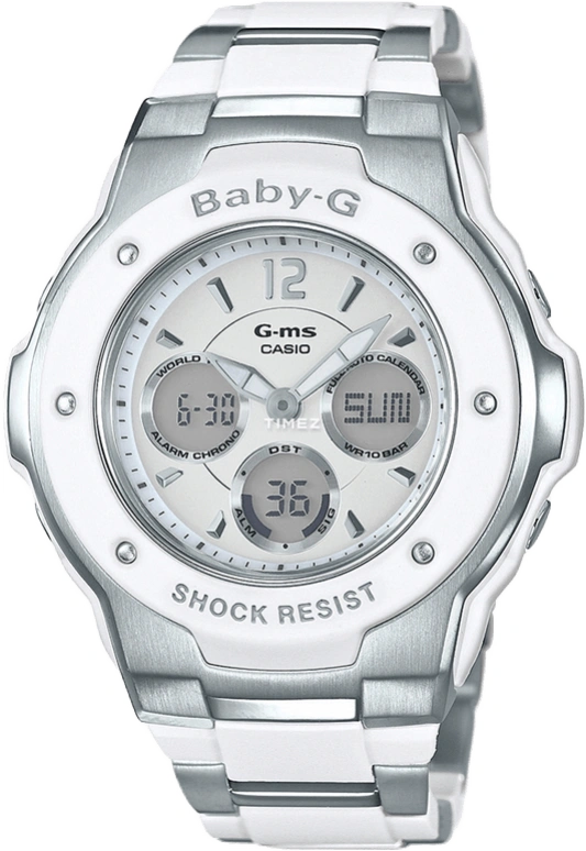 卡西欧,BABY-G 36.90毫米,36.90毫米,精钢,白色,石英,MSG,MSG-300C-7B3