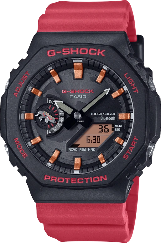 卡西欧,G-SHOCK 45.40毫米,45.40毫米,碳纤维,生物基,合成树脂,黑色,石英,倒计时,计时,月历,星期历,矿物水晶,八角形,GAB2100CD1A4