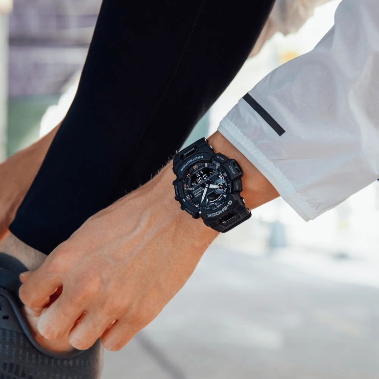 卡西欧,G-SHOCK 48.90毫米,48.90毫米,合成树脂,黑色,石英,倒计时,计时,月历,星期历,矿物水晶,圆形,GBA900,GBA900-1A