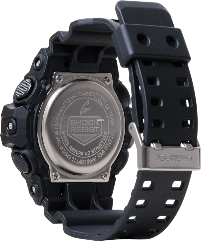 卡西欧,G-SHOCK 53.40毫米,53.40毫米,生物基,合成树脂,黑色,石英,倒计时,计时,月历,星期历,矿物水晶,圆形,GA700MF,GA700MF-1A
