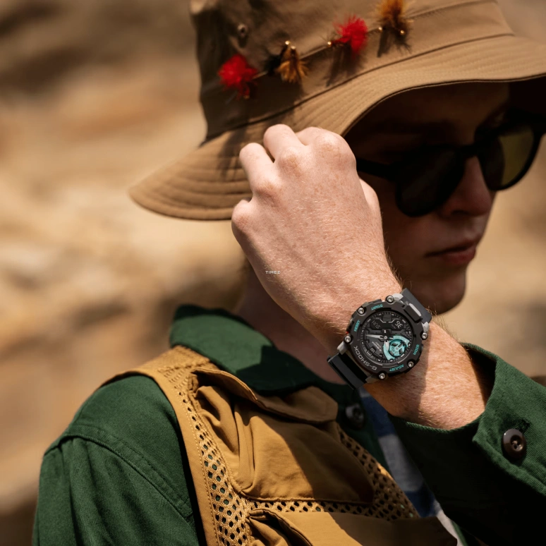 卡西欧,G-SHOCK 47.10毫米,47.10毫米,合成树脂,黑色,石英,倒计时,计时,月历,星期历,矿物水晶,圆形,GA2200M,GA2200M-1A