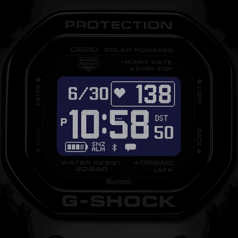 卡西欧,G-SHOCK 51.10x44.50毫米,51.10x44.50毫米,不锈钢,黑色,石英,倒计时,计时,万年历,月历,方形,DW,DW-H5600MB-1