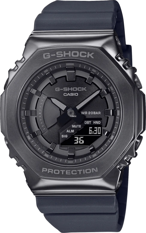 卡西欧,G-SHOCK 45.90x40.40毫米,45.90x40.40毫米,合成树脂,黑色,石英,倒计时,计时,月历,星期历,矿物水晶,八角形,GMS2100B,GMS2100B-8A