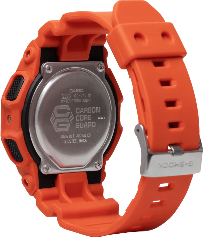 卡西欧,G-SHOCK 51.90毫米,51.90毫米,生物基,碳纤维,合成树脂,黑色,石英,倒计时,计时,月历,星期历,矿物水晶,圆形,GD010,GD010-4