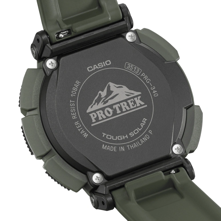 Casio,PROTREK 54.70x51.70mm,54.70x51.70mm,Bio-sourced,Grey,Quartz,Countdown,Chronograph,Month,Date,Hardlex,Glass,Round,PRG340,PRG340-3