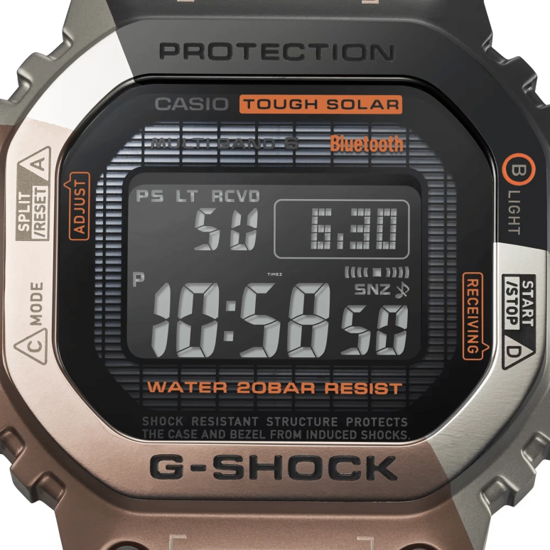 卡西欧,G-SHOCK 49.30x43.20毫米,49.30x43.20毫米,钛,黑色,石英,倒计时,计时,月历,星期历,矿物水晶,方形,GMWB5000TVB1