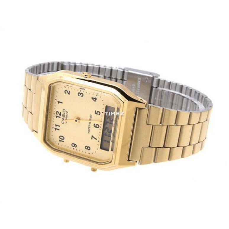 卡西欧,CLASSIC ,亚克力,塑料,黄金色,石英,长方形,AQ,AQ-230GA-9B