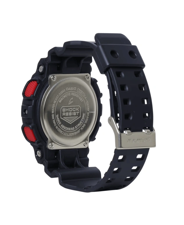 卡西欧,G-SHOCK 55x51.20毫米,55x51.20毫米,合成树脂,黑色,红色,石英,倒计时,计时,月历,星期历,矿物水晶,圆形,GA100BNR,GA100BNR-1A