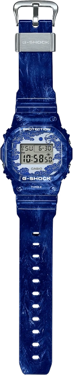 卡西欧,G-SHOCK 48.90x42.80毫米,48.90x42.80毫米,合成树脂,白色,蓝色,灰色,石英,倒计时,计时,月历,星期历,矿物水晶,方形,DW5600BWP,DW5600BWP-2