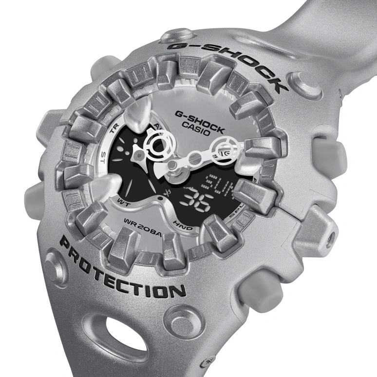 卡西欧,G-SHOCK 49.10x58.20毫米,49.10x58.20毫米,合成树脂,银色,黑色,石英,倒计时,计时,月历,星期历,矿物水晶,圆形,GAV01A,GAV01A-8A