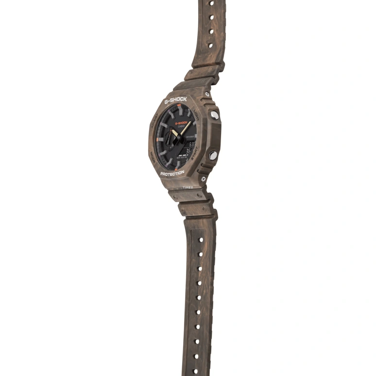 卡西欧,G-SHOCK 48.50x45.40毫米,48.50x45.40毫米,碳纤维,合成树脂,黑色,石英,倒计时,计时,月历,星期历,矿物水晶,八角形,GA2100FR,GA2100FR-5A