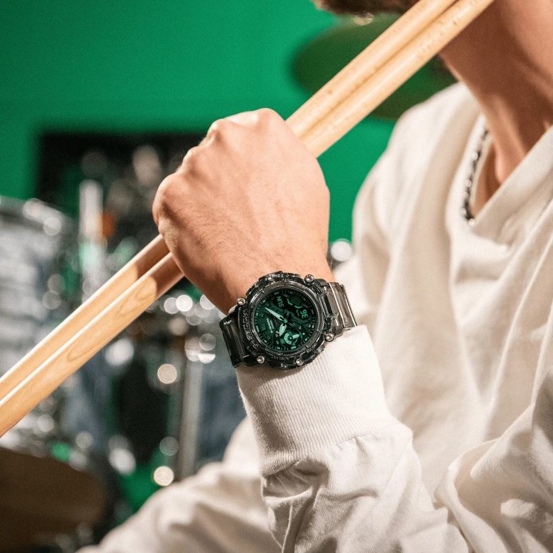 卡西欧,G-SHOCK 50.80x47.10毫米,50.80x47.10毫米,合成树脂,黑色,石英,倒计时,计时,月历,星期历,矿物水晶,圆形,GA2200SKL,GA2200SKL-8A