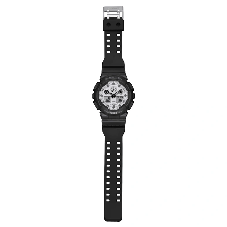 卡西欧,G-SHOCK 51.20毫米,51.20毫米,合成树脂,白色,石英,倒计时,计时,月历,星期历,矿物水晶,圆形,GA100WD,GA100WD-1A