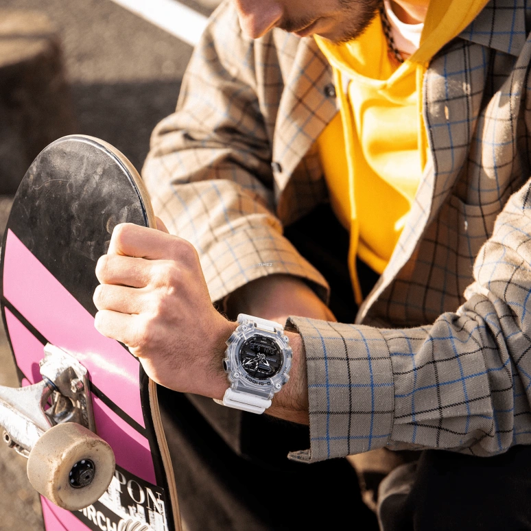 卡西欧,G-SHOCK 52.80x49.50毫米,52.80x49.50毫米,合成树脂,黑色,石英,倒计时,计时,月历,星期历,矿物水晶,圆形,GA900SKL,GA900SKL-7A