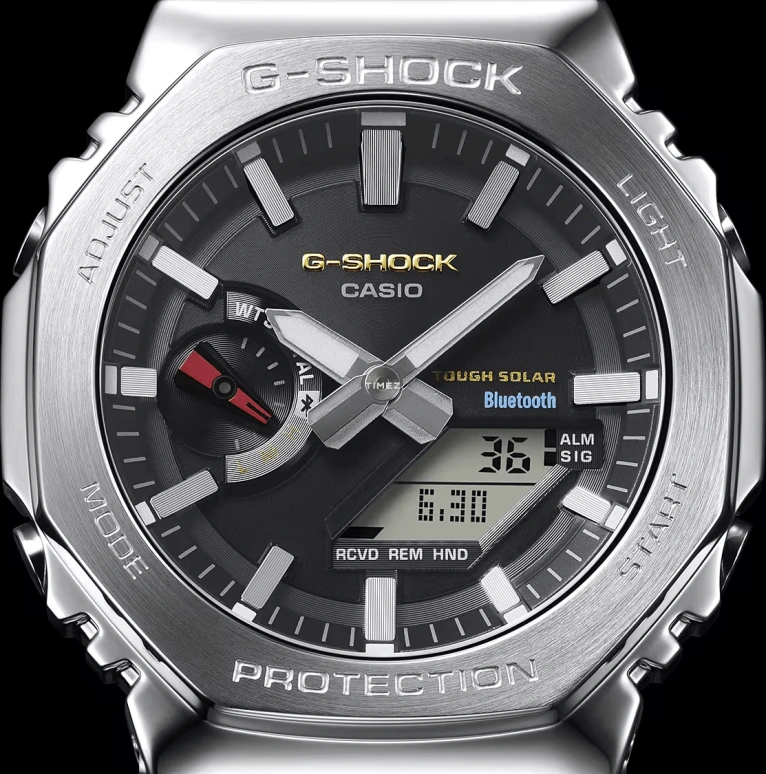 卡西欧,G-SHOCK 49.80x44.40毫米,49.80x44.40毫米,精钢,黑色,石英,倒计时,计时,月历,星期历,矿物水晶,圆形,GMB2100SD,GMB2100SD-1C