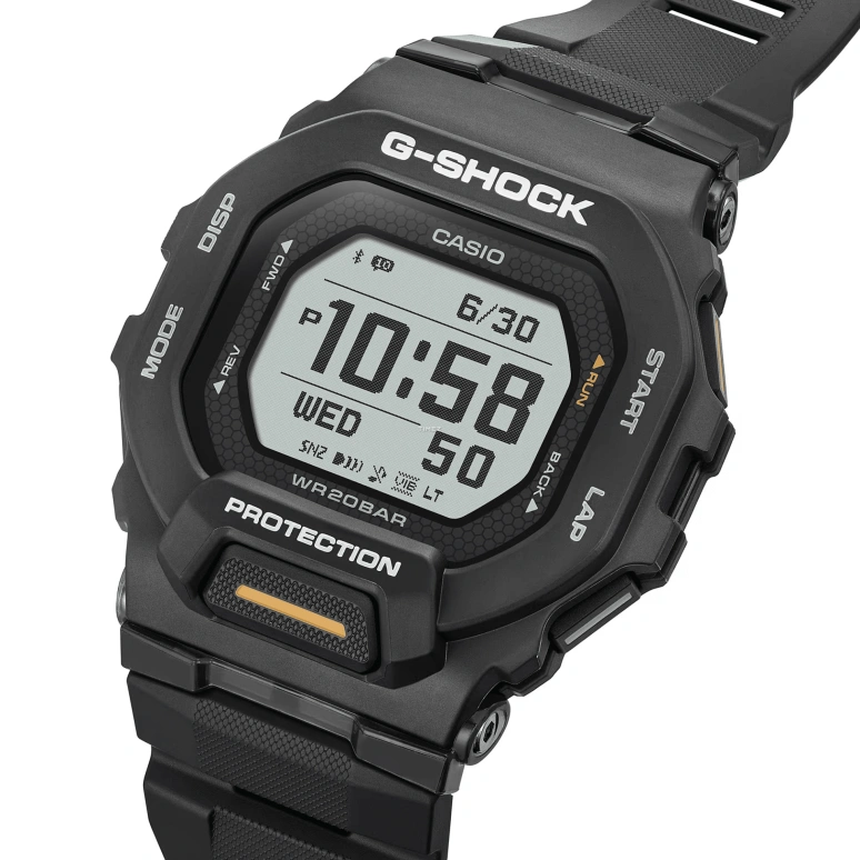 卡西欧,G-SHOCK 48.40x45.90毫米,48.40x45.90毫米,合成树脂,黑色,石英,倒计时,计时,月历,星期历,矿物水晶,方形,GBD200,GBD200-1A1