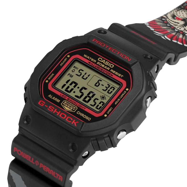 卡西欧,G-SHOCK 48.90x42.80毫米,48.90x42.80毫米,合成树脂,黑色,黄色,红色,石英,倒计时,计时,月历,星期历,矿物水晶,方形,DW5600KH,DW5600KH-1