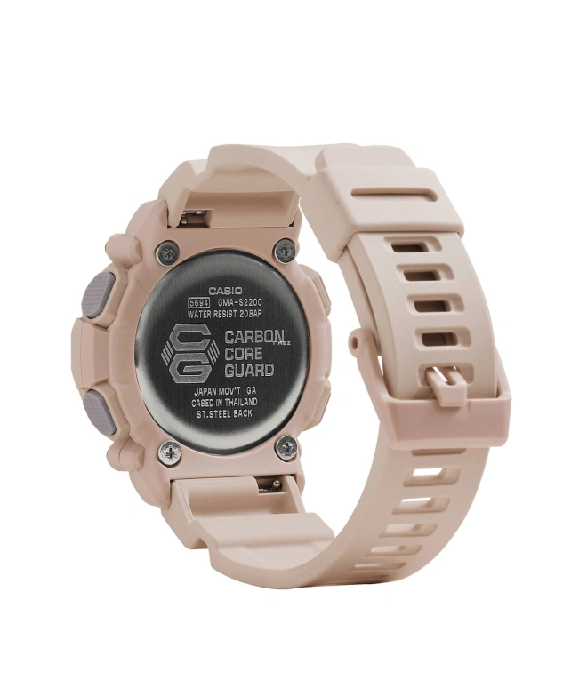 卡西欧,G-SHOCK 45.70毫米,45.70毫米,合成树脂,粉色,石英,倒计时,计时,月历,星期历,矿物水晶,圆形,GMAS2200M,GMAS2200M-4A