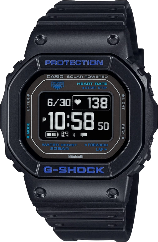 Casio,G-SHOCK 51.10x44.50mm,51.10x44.50mm,Bio-sourced,Black,Quartz,Chronograph,Moonphase,Month,Date,Hardlex,Square,DW,DW-H5600-1A2