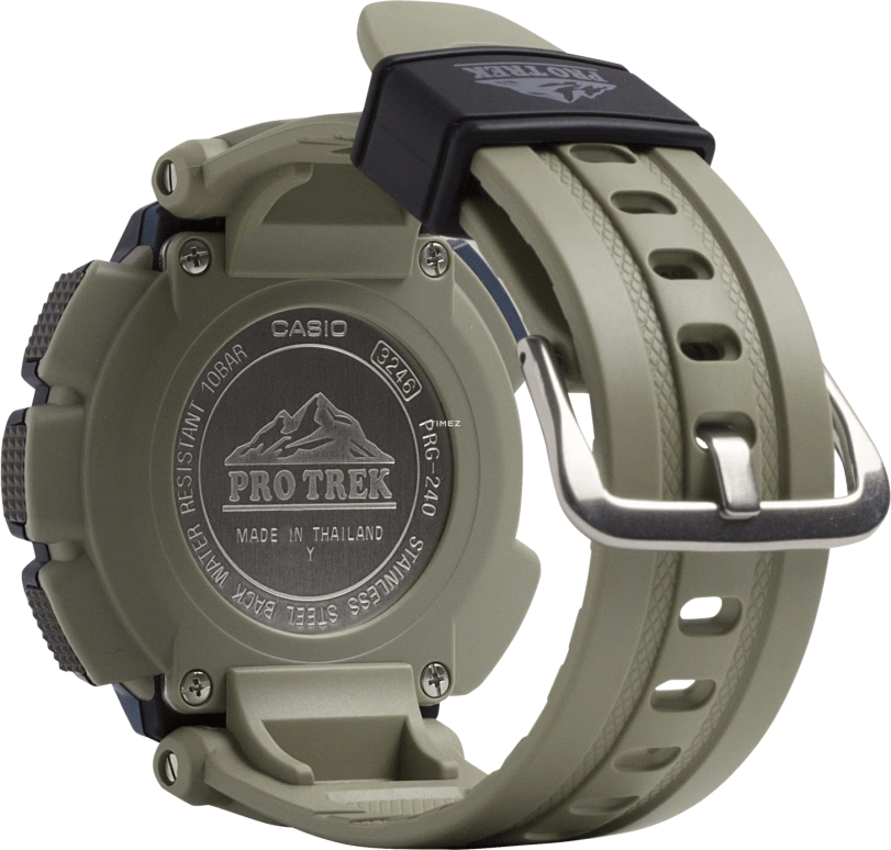 卡西欧,PROTREK 57.30x50.90毫米,57.30x50.90毫米,合成树脂,灰色,石英,倒计时,计时,月历,星期历,矿物水晶,圆形,PRG240,PRG240-5