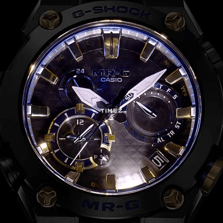 Casio,MR-G 49.80mm,49.80mm,Titanium,Black,Quartz,Countdown,Chronograph,Date,Day,Sapphire,Round,MRGB2000B,MRGB2000B-1A
