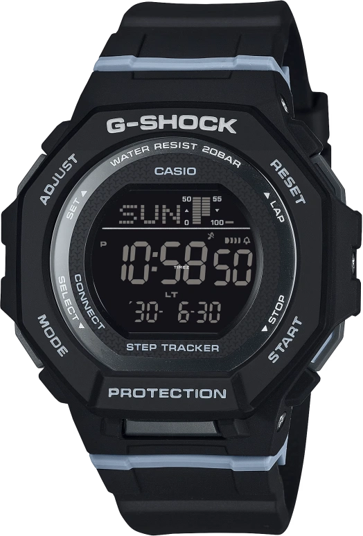 卡西欧,G-SHOCK 43.80毫米,43.80毫米,生物基,合成树脂,黑色,石英,倒计时,计时,年历,月历,矿物水晶,八角形,GMDB300,GMDB300-1