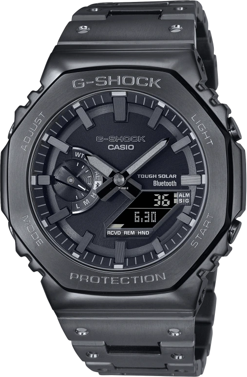 卡西欧,G-SHOCK 44.40毫米,44.40毫米,不锈钢,黑色,石英,倒计时,计时,月历,星期历,矿物水晶,八角形,GMB2100BD,GMB2100BD-1A