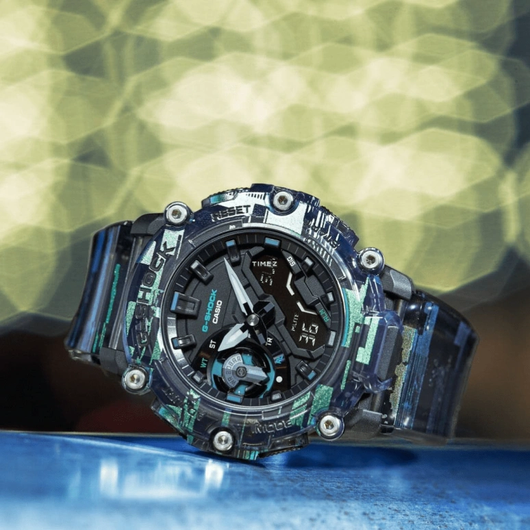 卡西欧,G-SHOCK 50.80x47.10毫米,50.80x47.10毫米,合成树脂,黑色,石英,倒计时,计时,月历,星期历,矿物水晶,圆形,GA2200NN,GA2200NN-1A