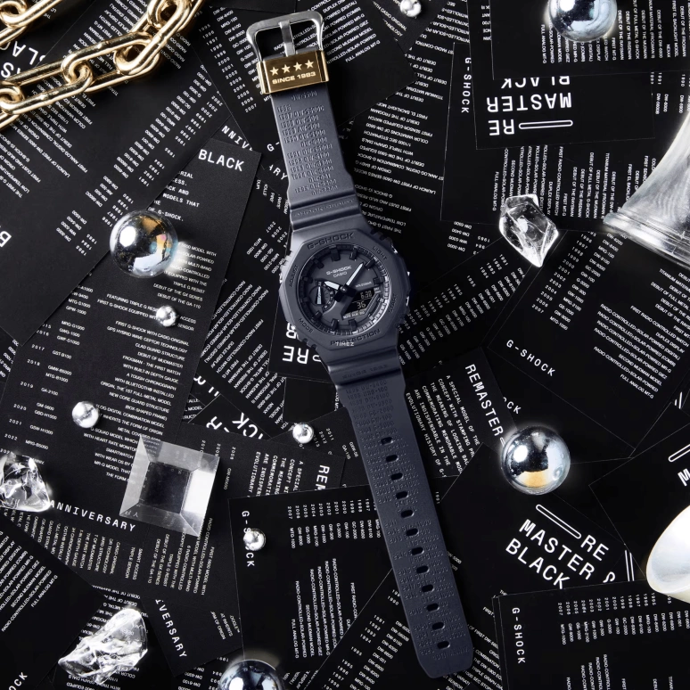 卡西欧,G-SHOCK 48.50x45.40毫米,48.50x45.40毫米,碳纤维,生物基,合成树脂,黑色,石英,倒计时,计时,月历,星期历,矿物水晶,玻璃,八角形,GA2140RE,GA2140RE-1A