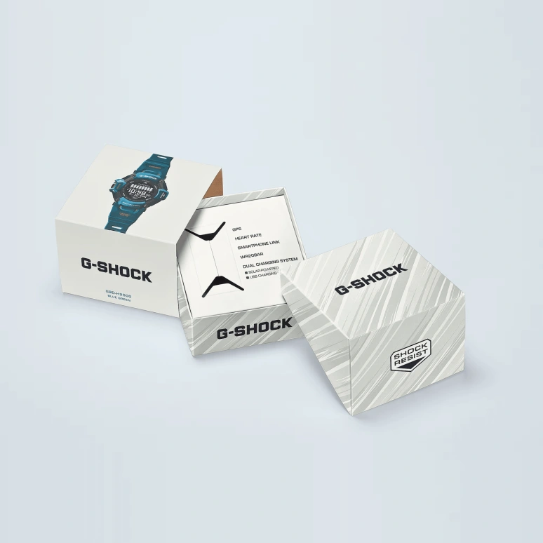 卡西欧,G-SHOCK 59.60x52.60毫米,59.60x52.60毫米,生物基,合成树脂,黑色,石英,倒计时,计时,月历,星期历,矿物水晶,圆形,GBDH2000,GBDH2000-2