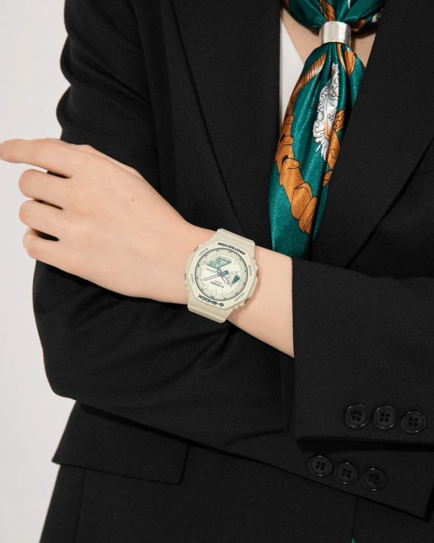卡西欧,G-SHOCK 46.20x42.90毫米,46.20x42.90毫米,碳纤维,米色,石英,倒计时,计时,月历,星期历,矿物水晶,八角形,GMAS2100GA,GMAS2100GA-7A